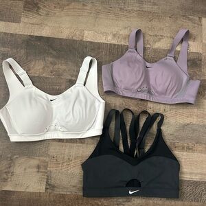 Nike Women's Sports Bra Trio - White, Lavender, and Black